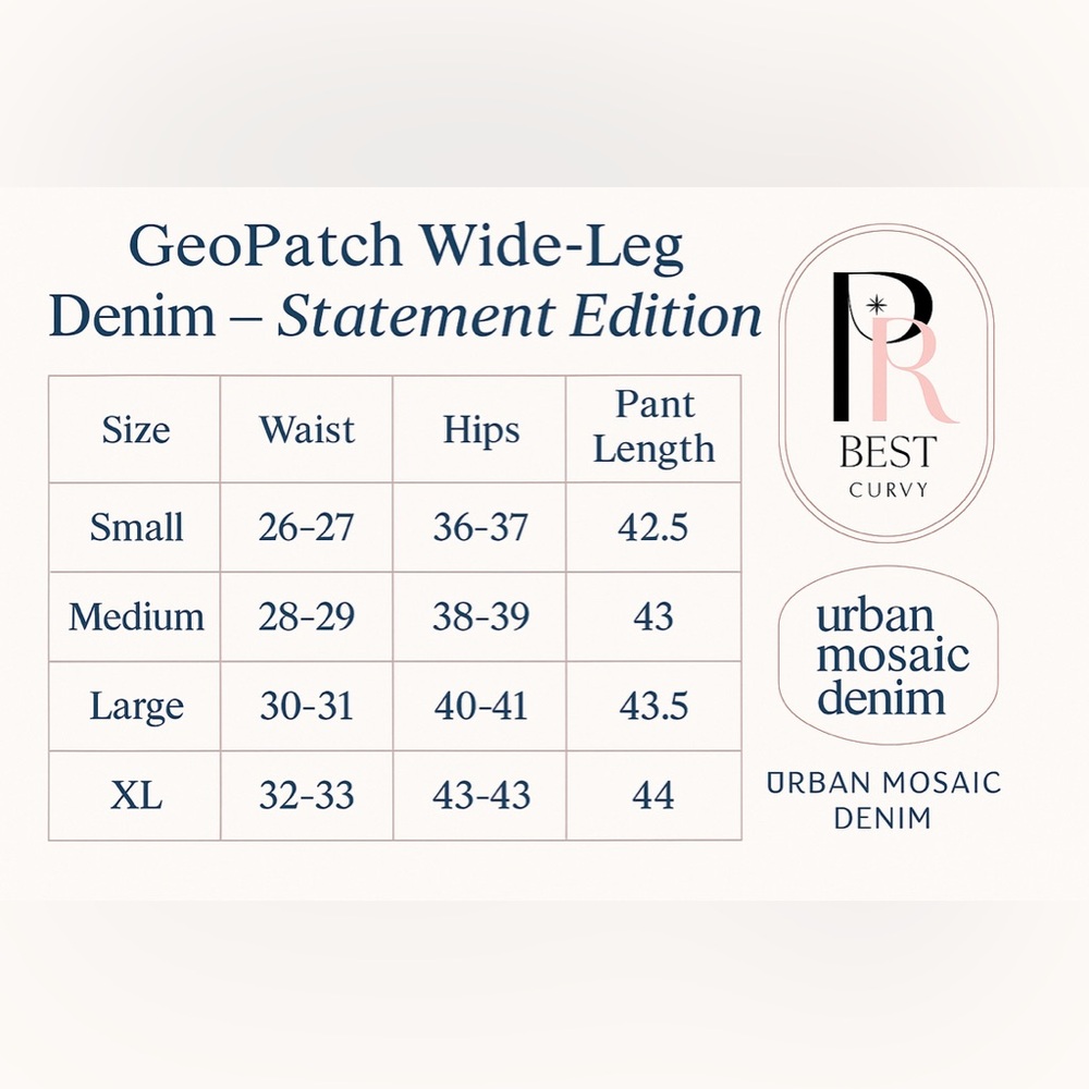Diamond Patchwork Jesns Wide-Leg Denim – Statement Edition - Picture 14 of 14